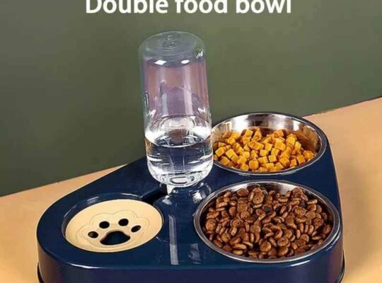 Gamelle en inox 3 × 1 pour animaux de compagnie