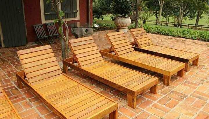 Transats Piscine et Plage En Bois