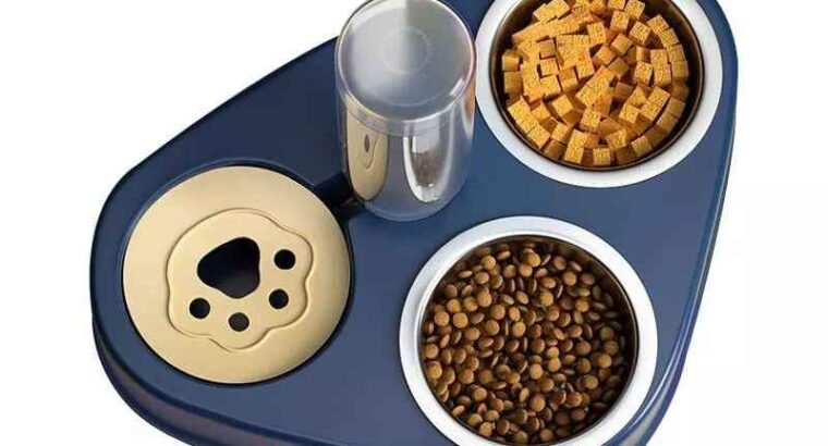 Gamelle en inox 3 × 1 pour animaux de compagnie